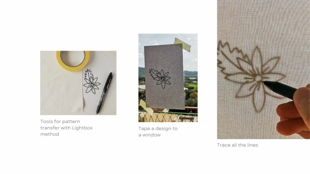Pattern transfer with lightbox method - step by step