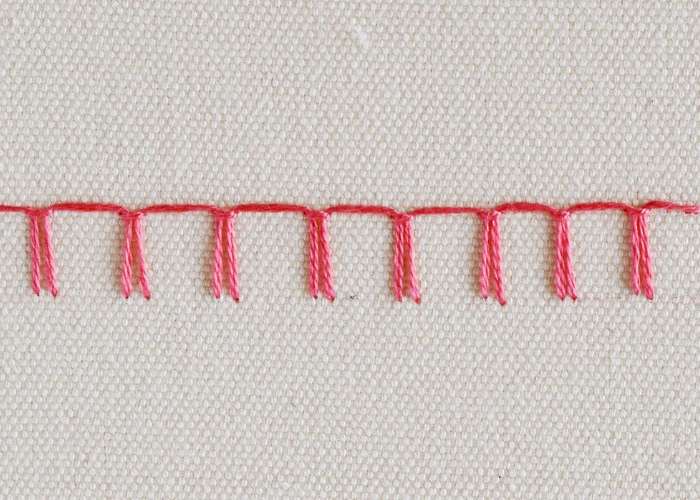 Broderie Point de feston Guide des variantes : Point de feston miroir