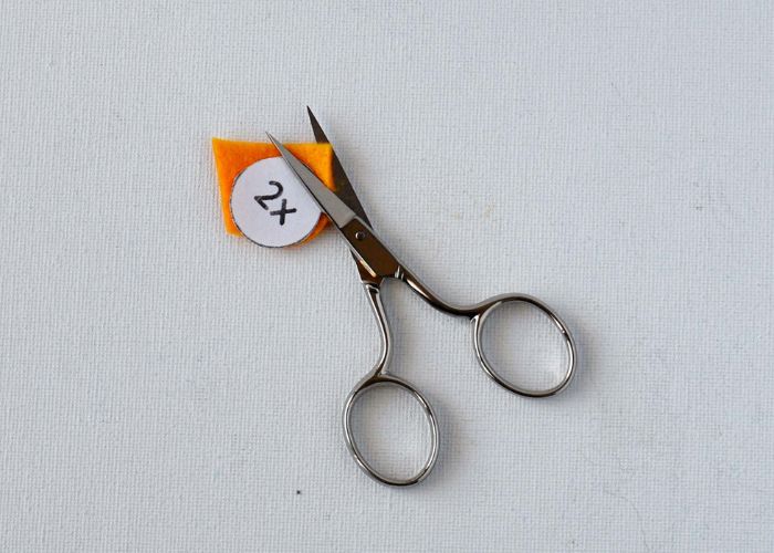 cut out two pieces of small circles