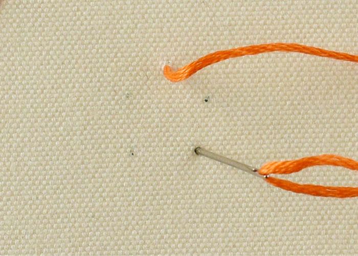 woven star stitch step 1