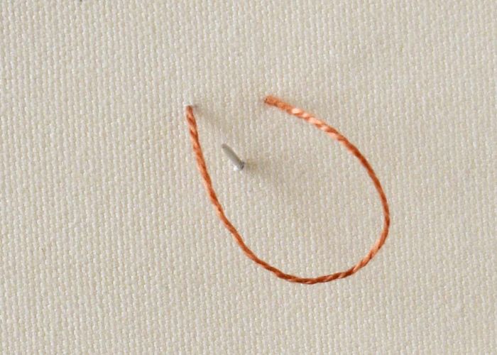 Twisted Fly Stitch Schritt 2