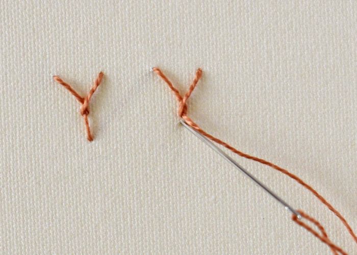 Twisted Fly Stitch Schritt 5