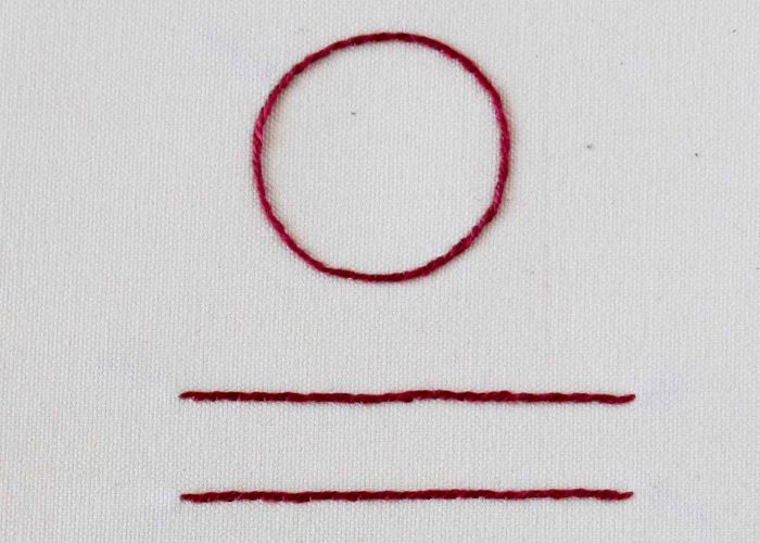 Broderie Outline Stitch avec fil de coton perlé