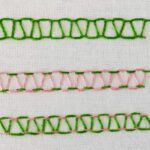 Stepped Running Stitch embroidery in two colors