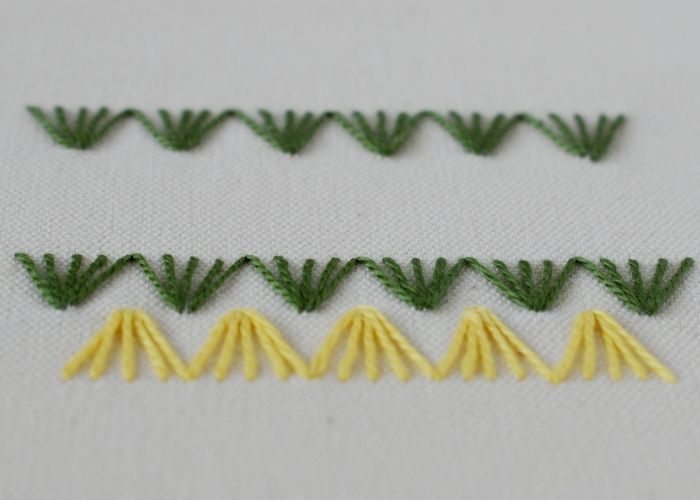 Broderie Radiating Stitch avec fil de coton perlé