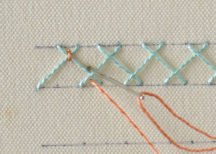 Gehefteter Fischgrätstich Schritt 6