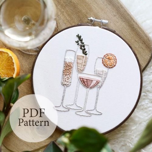Rose Champagne - Schritt für Schritt Stickmuster für Anfänger auf Etsy