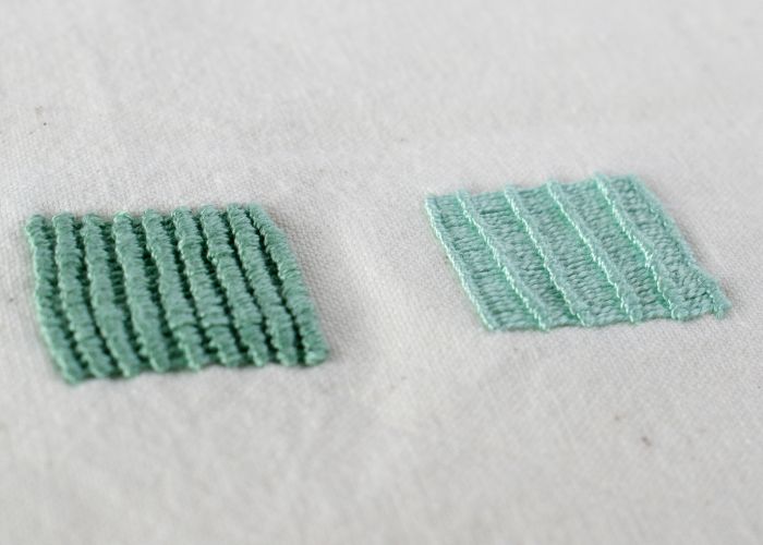 Spider Web Stitch embroidery sampler with green pearl cotton image