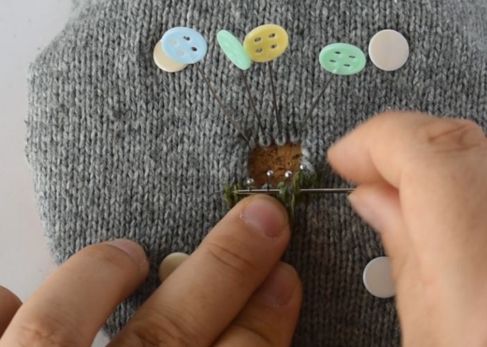 Swiss darning sweater mending tutorial step 7 image