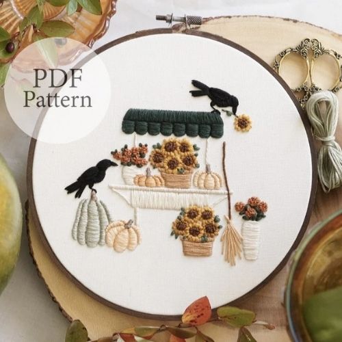 Autumn Pumpkin Cart Embroidery pattern by MagnusAndQuill on Etsy
