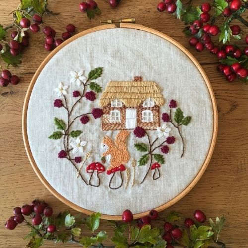 Bramble Cottage embroidery pattern by bumpkinhill on Etsy